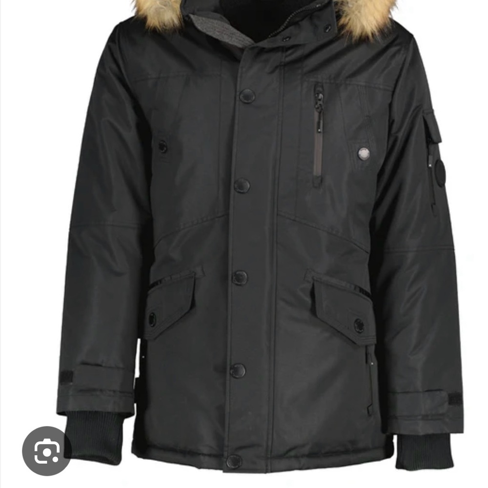 Noize Canada Cruelty Free Jacob Black Parka Kids L(12) fits women Small